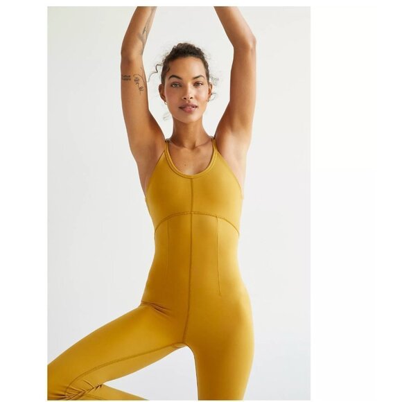 Free People Mustard Jumpsuit - Picture 4 of 5